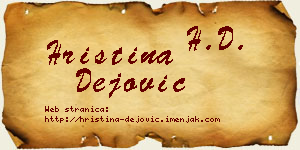 Hristina Dejović vizit kartica